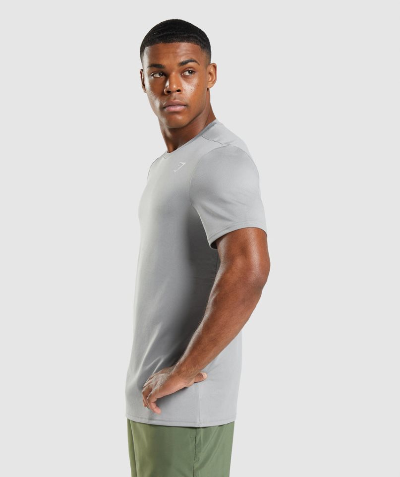 Men's Gymshark Arrival T-Shirts Light Grey | NZ 7OSZQY